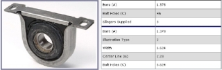 Kardan Mittellager - Driveshaft Bearing  GM+Ford  35mm